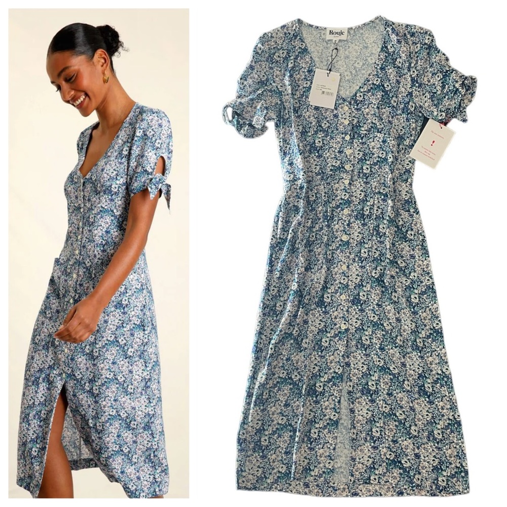 Rouje Leina Dress in Blue Floral